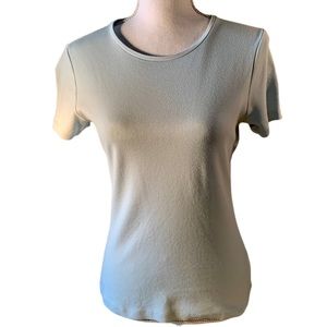 Brooks Brothers fitted, crew neck blue top